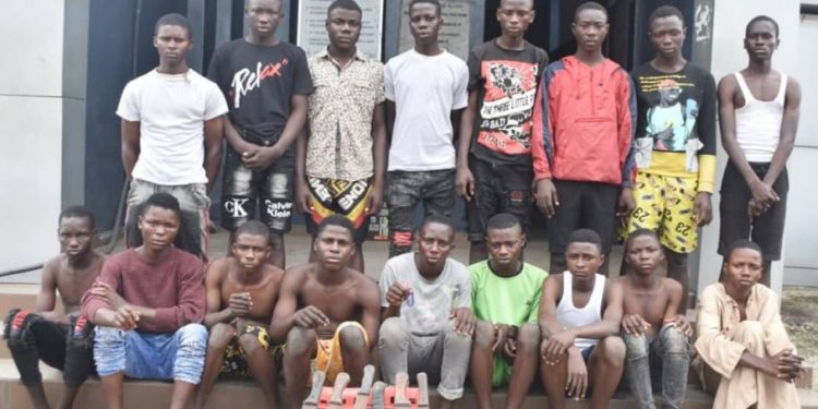 Police arrest 17 suspected armed hoodlums terrorizing Lagos residents