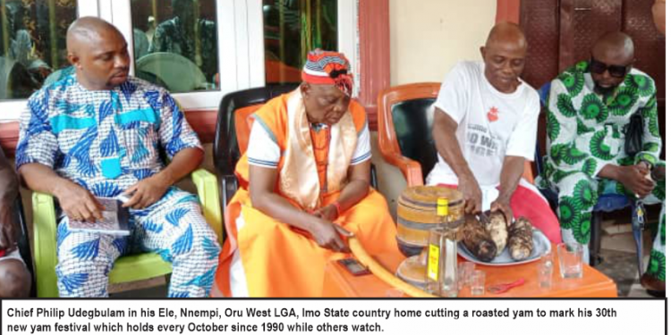Imo community leader celebrates 30th new yam festival