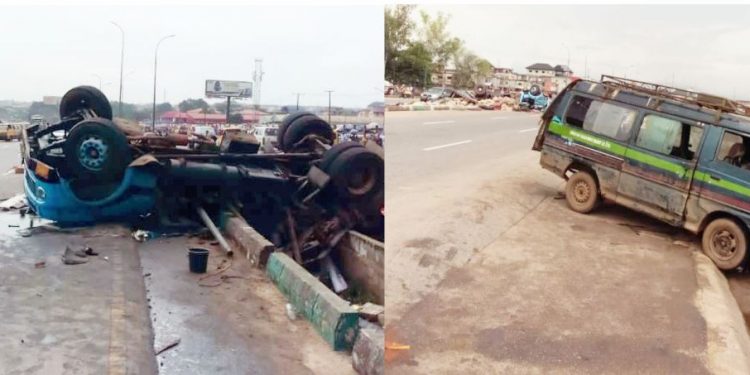 Two dead, three seriously injured  as two vehicles collide in Onitsha