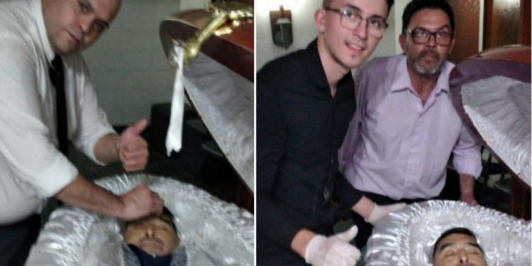 Funeral worker who posed with Maradona’s body hands himself in to police