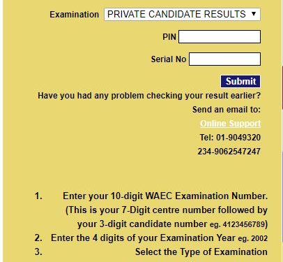 How to check 2020 SSCE results