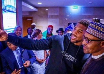 President Buhari celebrates Anthony Joshua’s knockout victory over Pulev