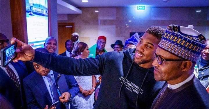President Buhari celebrates Anthony Joshua’s knockout victory over Pulev