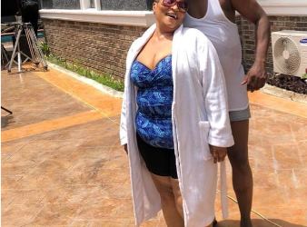 Actress Ngozi Nwosu shares photo of herself with Dele Odule in swimsuits