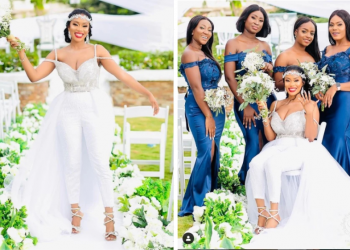 Jumpsuit wedding gown is taking the 2021 trend