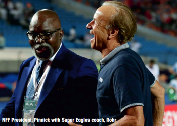 Rohr parleys with NFF bigwigs on Benin, Lesotho