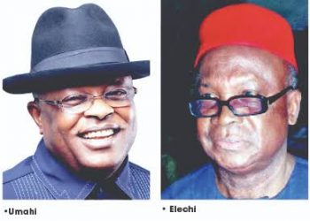 Umahi, PDP felicitate  with ex-gov Elechi  on 80th birthday