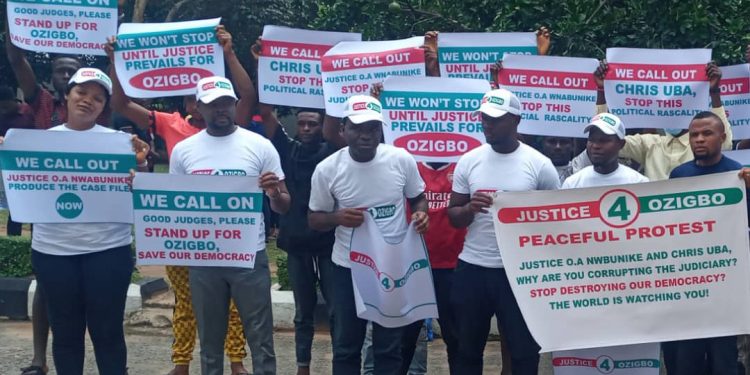 Anambra polls: Youths protest against Nwabunike, Chris Uba