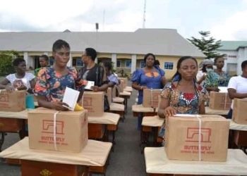 Imo first lady empowers women with over 100 sewing machines, hair dryers