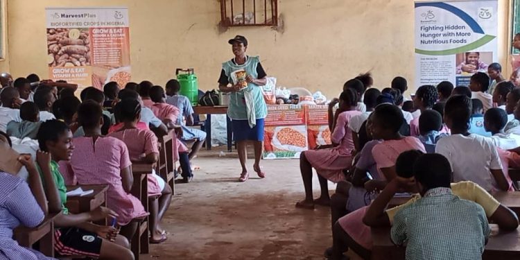 Nutrition: CBC project Partner takes campaign for Biofortified, Vitamin A crops to school
