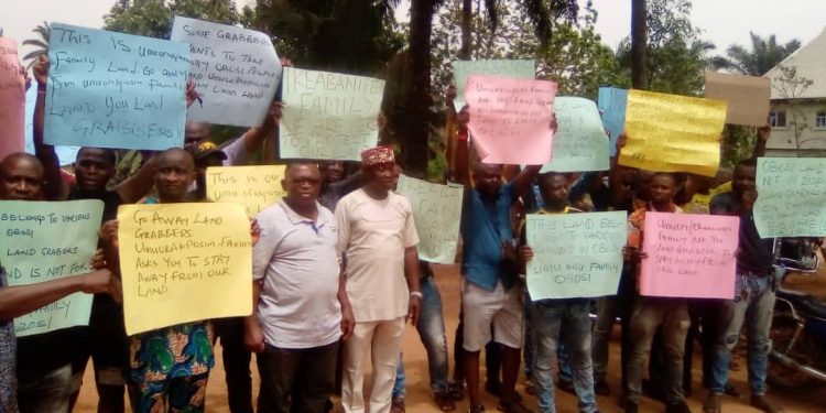 Obosi family land owners protest against land grabbers