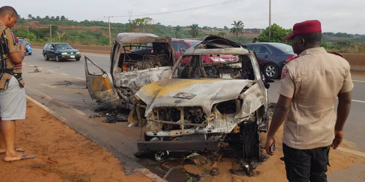 Tragedy as two Rev Sisters, three others burnt to death in Anambra auto crash