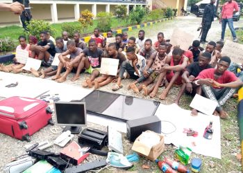Rivers police parades over thirty suspected criminals.