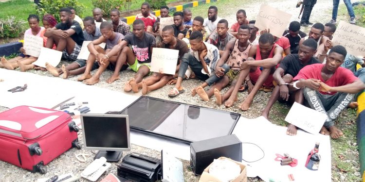 Rivers police parades over thirty suspected criminals.