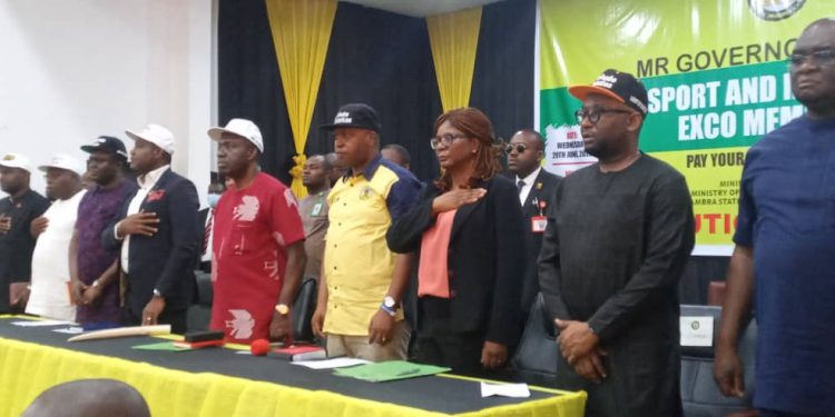 Soludo meets with transport, market union executive members, abolishes collection of government revenue by proxy