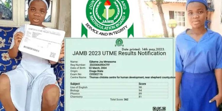 Mmesoma makes U-turn; I got JAMB text message that I scored 249