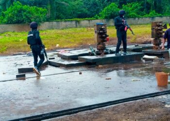 NSCDC sets stolen crude ablaze in Imo