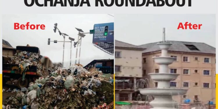 Ochanja Roundabout, Onitsha: from refuse dump to water fountain