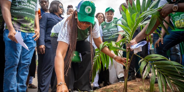 Mrs Soludo, Anambra Commissioners lunch Massive Tree Planting Initiative
