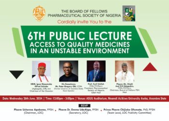 Peter Obi, Igwe Achebe to attend 6th public lecture, PSN Board of Fellows, on 26th June