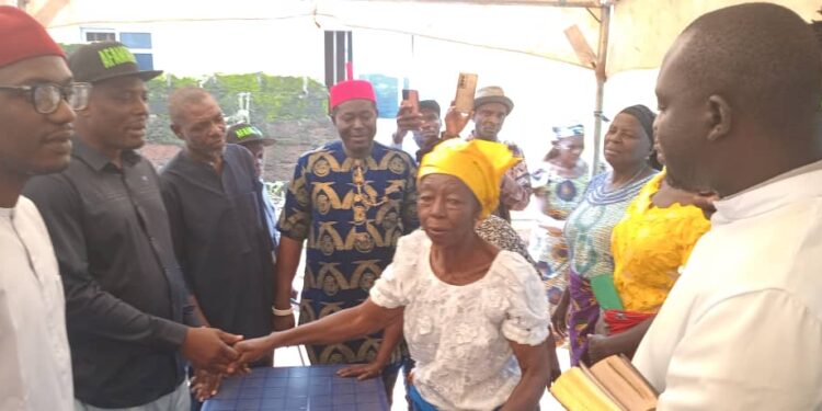 In Anambra; Afamation movement hands over 3 bedroom bungalow to 85yrs old widow