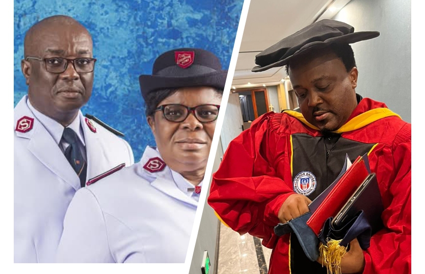 Dr Mbaigbo felicitates with Commissioner Friday and Gloria Ayanam