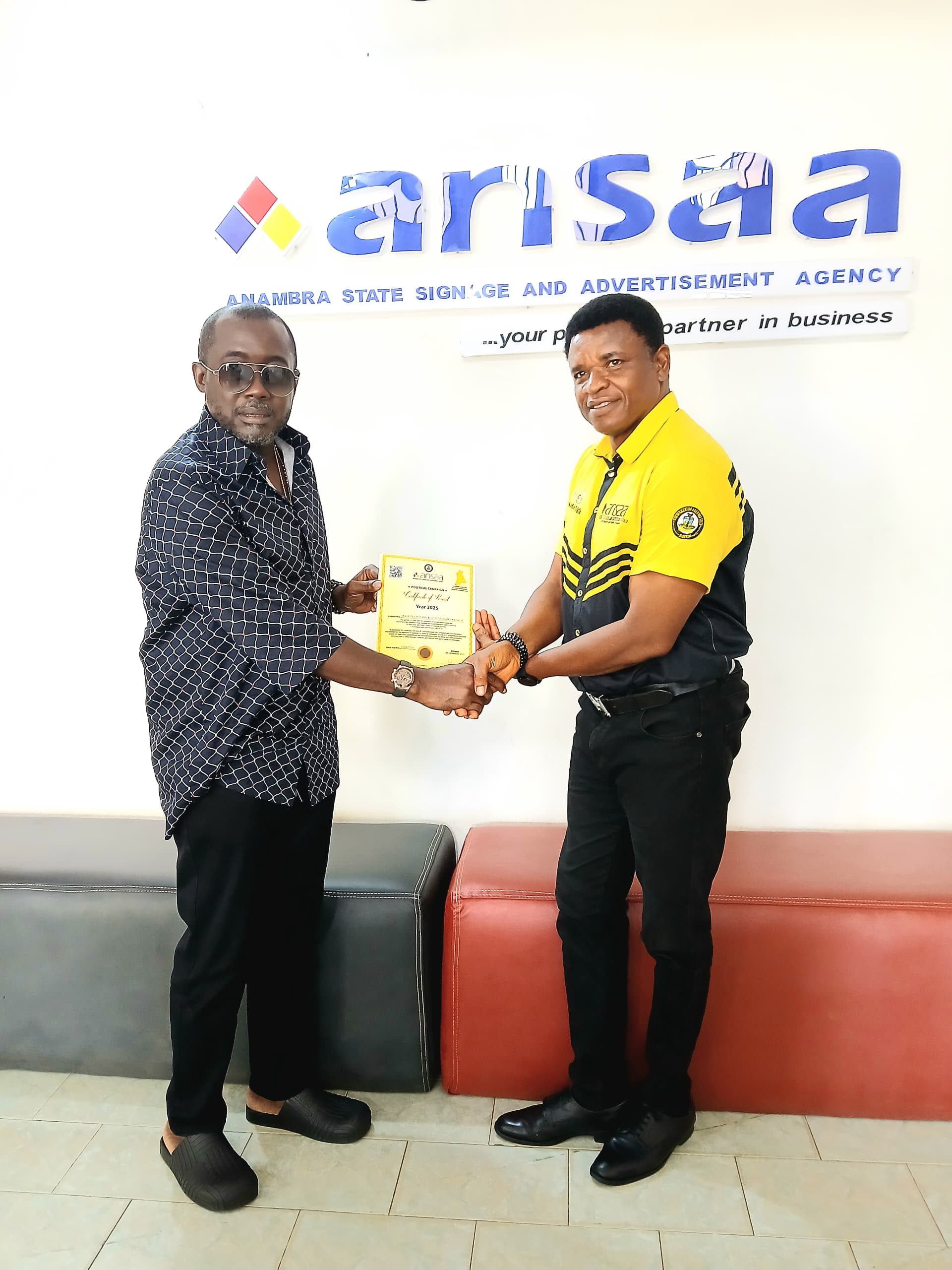 Anambra Guber election: YPP secures ANSAA Out of Home Promotion, visual Campaign Permit